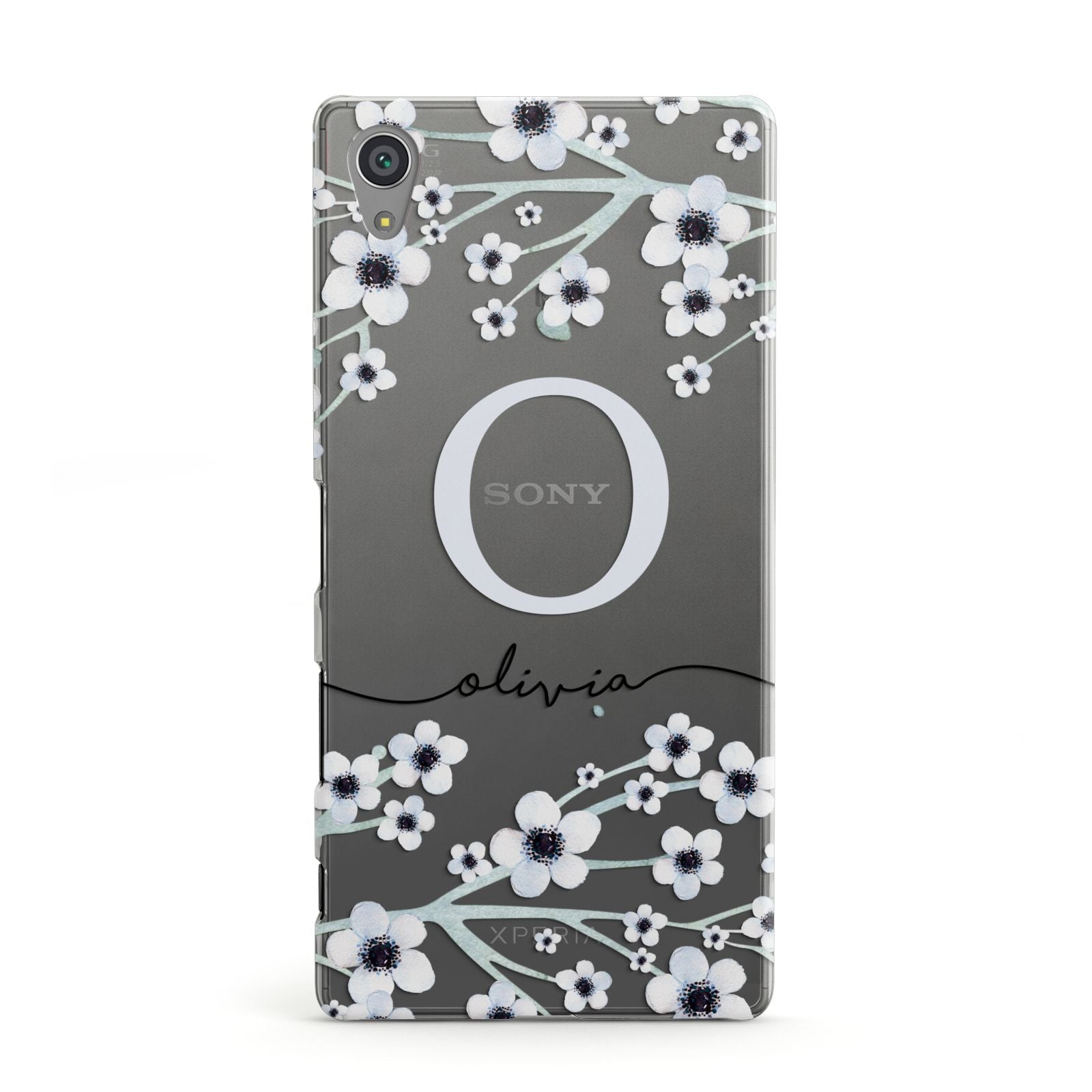 Personalised White Flower Sony Xperia Case