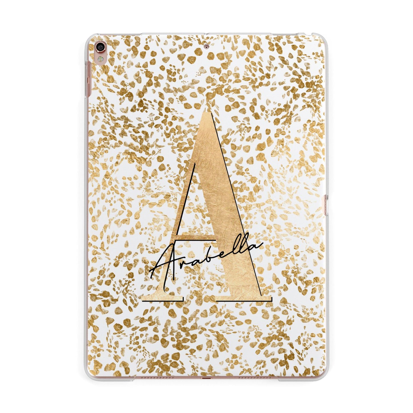 Personalised White Gold Cheetah Apple iPad Rose Gold Case