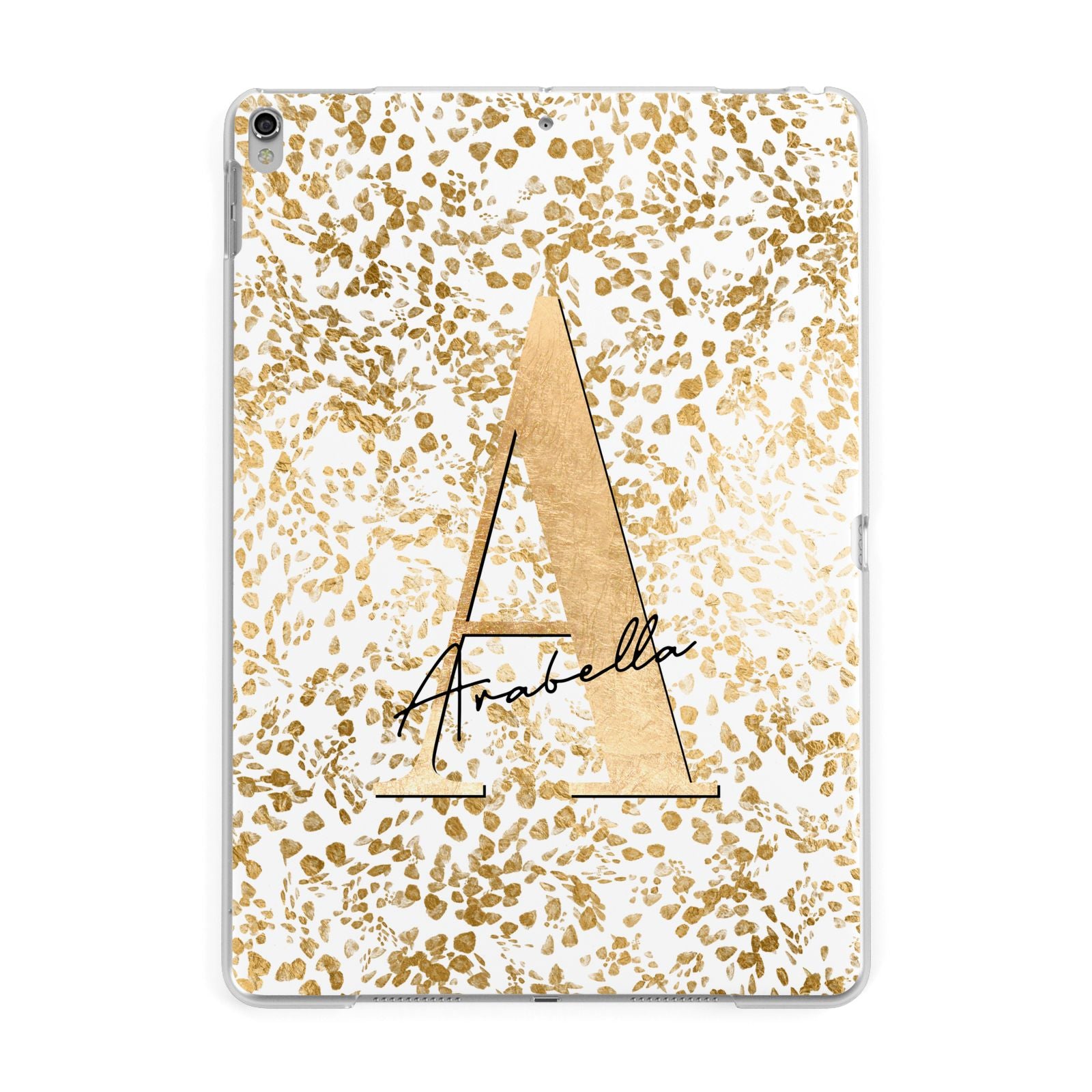 Personalised White Gold Cheetah Apple iPad Silver Case