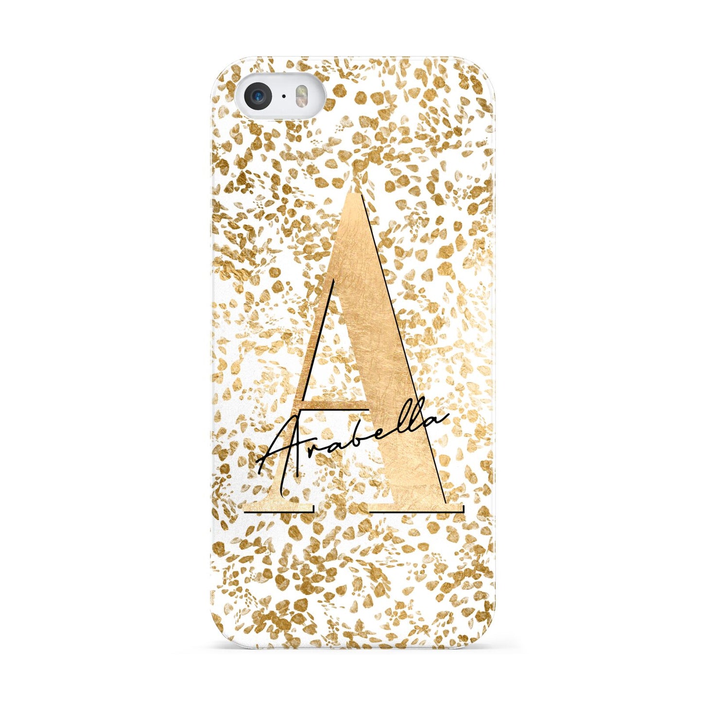 Personalised White Gold Cheetah Apple iPhone 5 Case