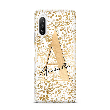 Personalised White Gold Cheetah Sony Xperia 10 III Case