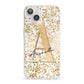 Personalised White Gold Cheetah iPhone 13 Clear Bumper Case