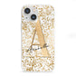 Personalised White Gold Cheetah iPhone 13 Mini Clear Bumper Case