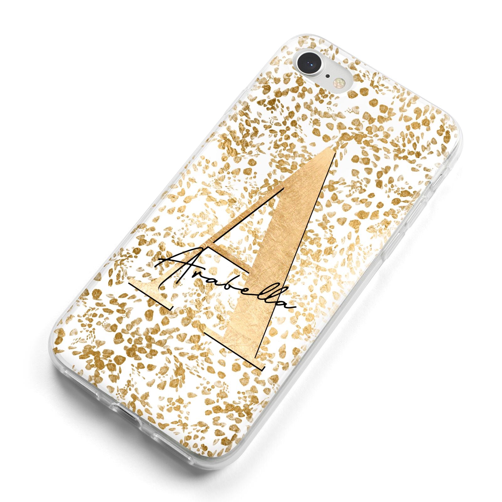 Personalised White Gold Cheetah iPhone 8 Bumper Case on Silver iPhone Alternative Image