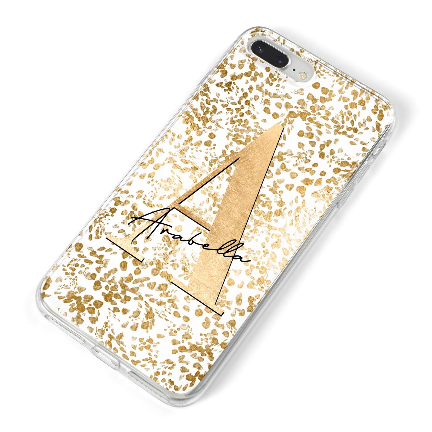 Personalised White Gold Cheetah iPhone 8 Plus Bumper Case on Silver iPhone Alternative Image
