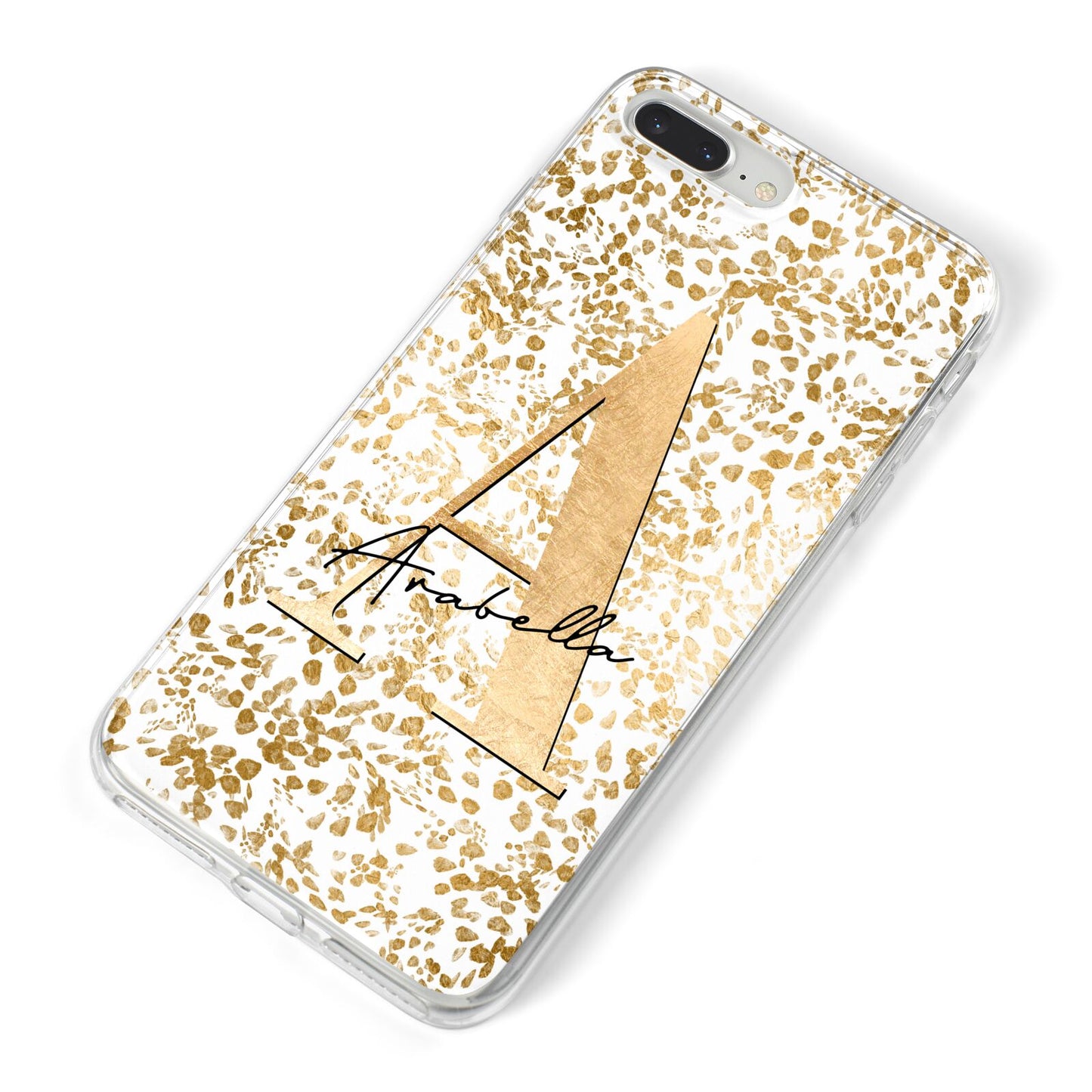 Personalised White Gold Cheetah iPhone 8 Plus Bumper Case on Silver iPhone Alternative Image