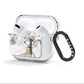 Personalised White Gold Marble Name AirPods Clear Case 3rd Gen Side Image