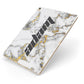 Personalised White Gold Marble Name Apple iPad Case on Gold iPad Side View
