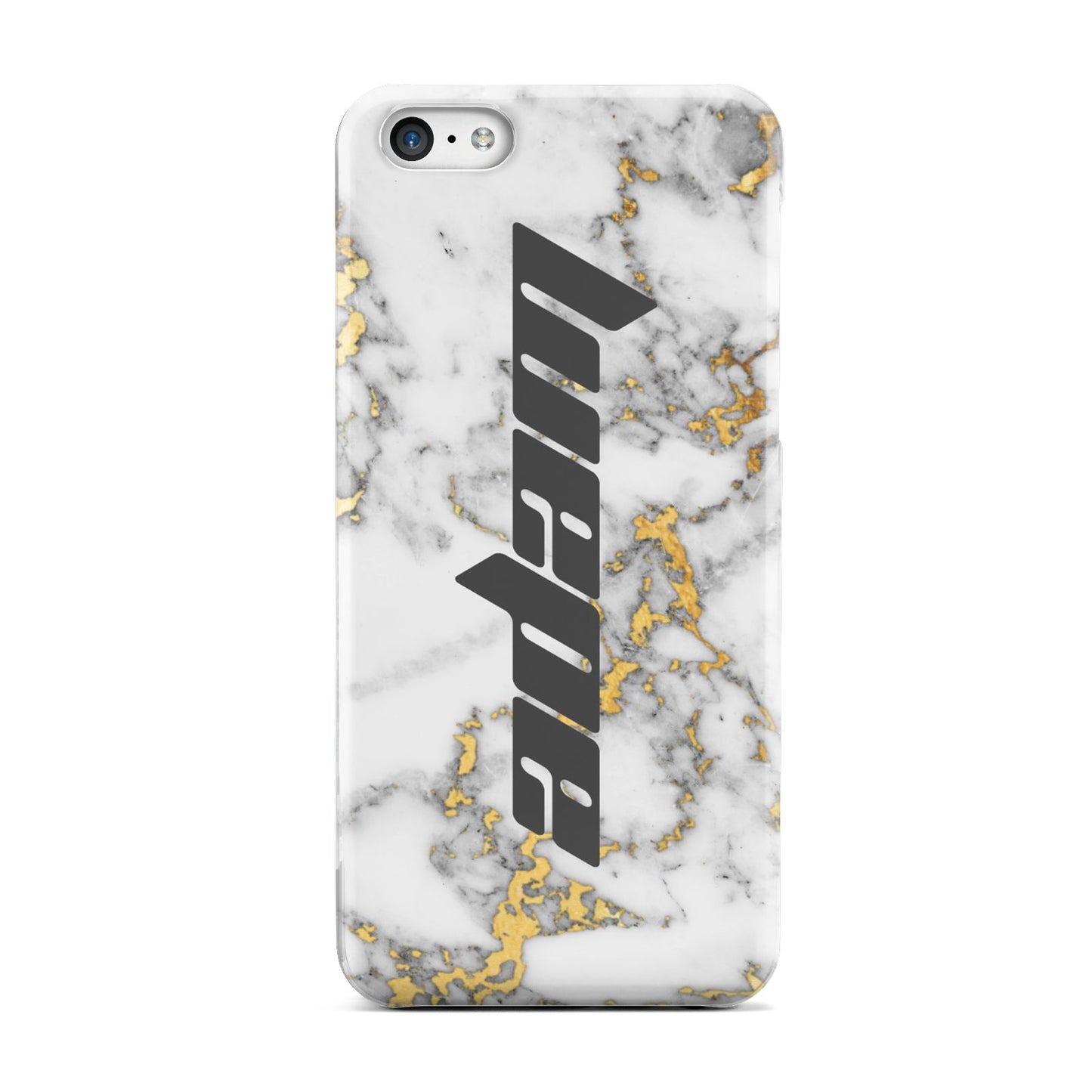 Personalised White Gold Marble Name Apple iPhone 5c Case