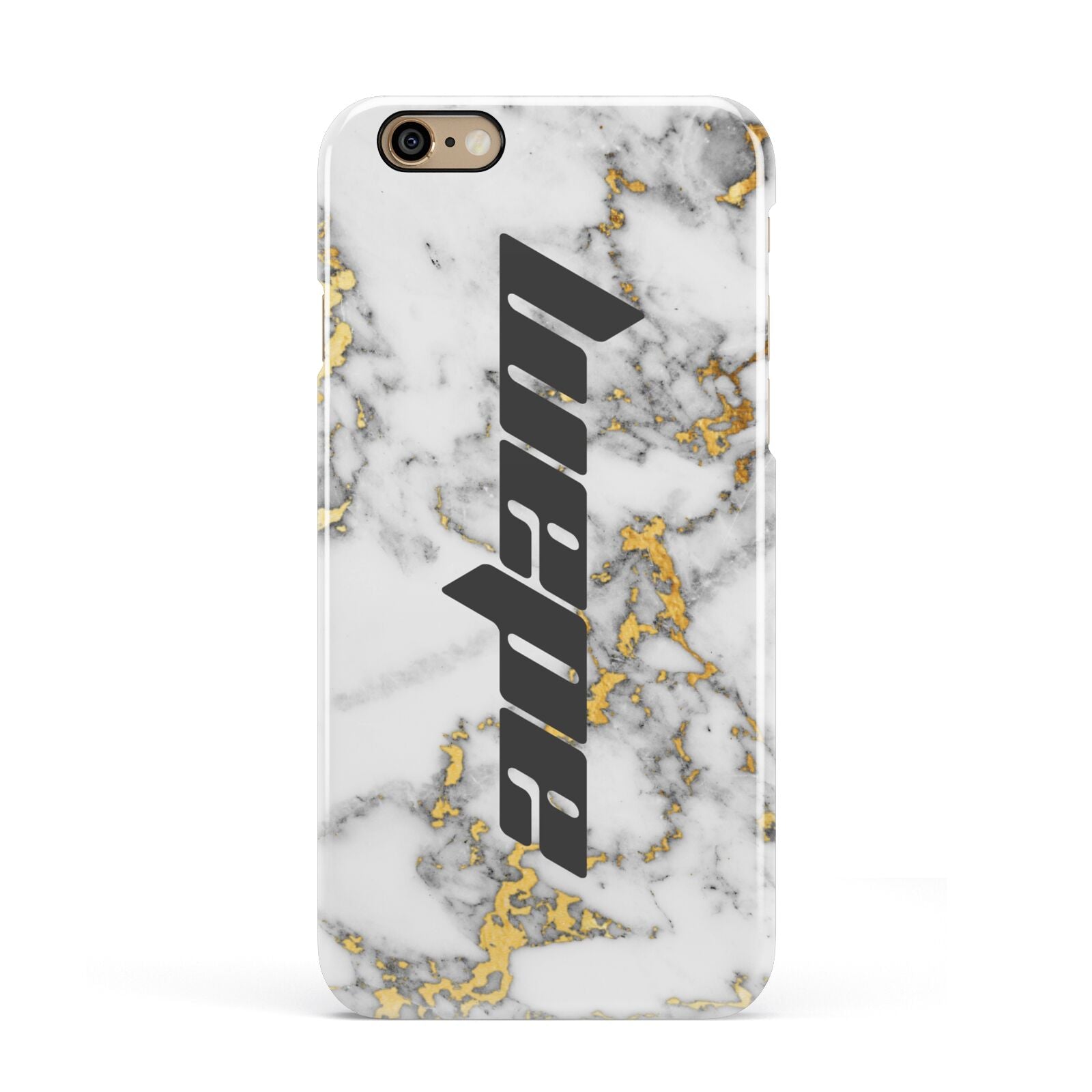 Personalised White Gold Marble Name Apple iPhone 6 3D Snap Case