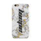 Personalised White Gold Marble Name Apple iPhone 6 3D Tough Case