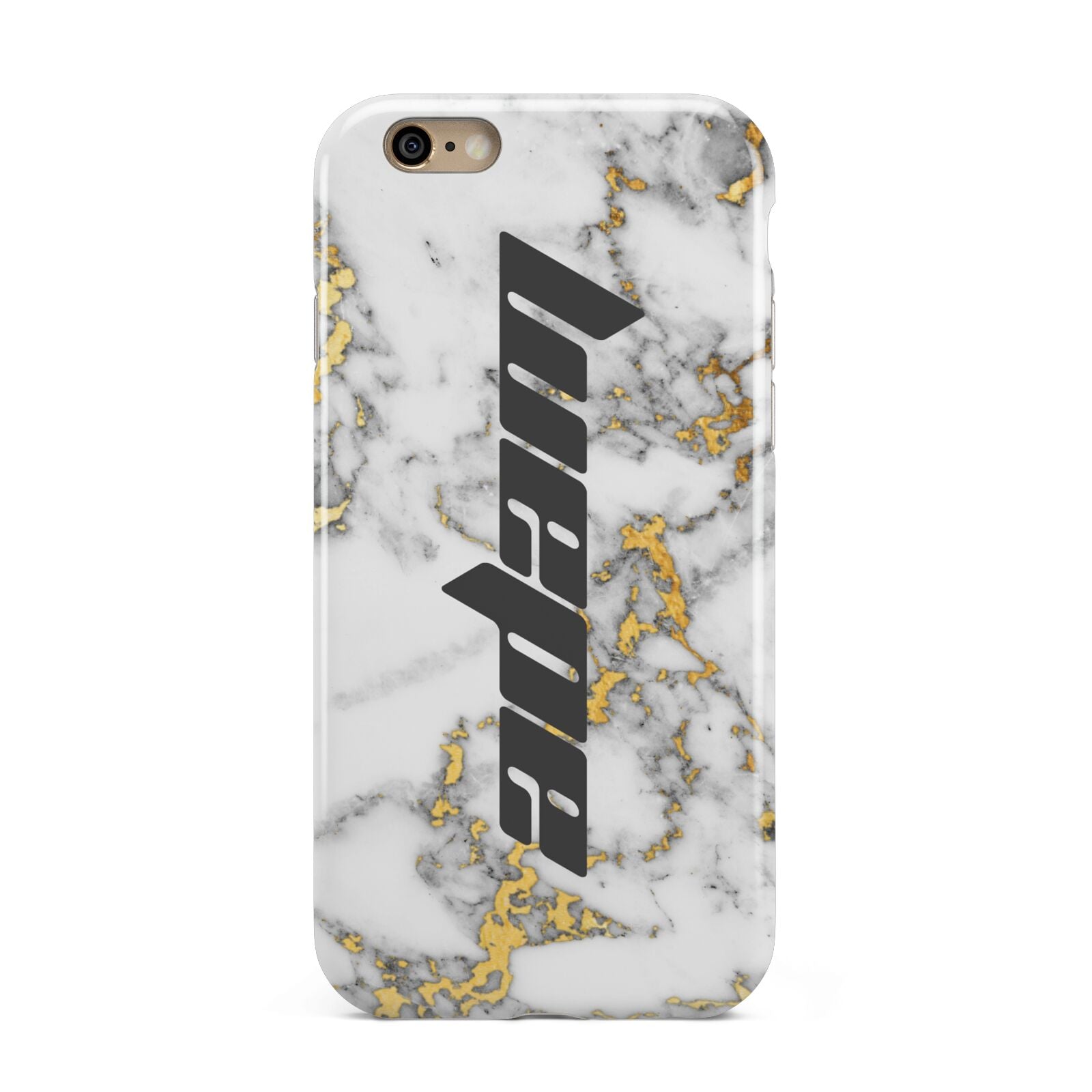Personalised White Gold Marble Name Apple iPhone 6 3D Tough Case