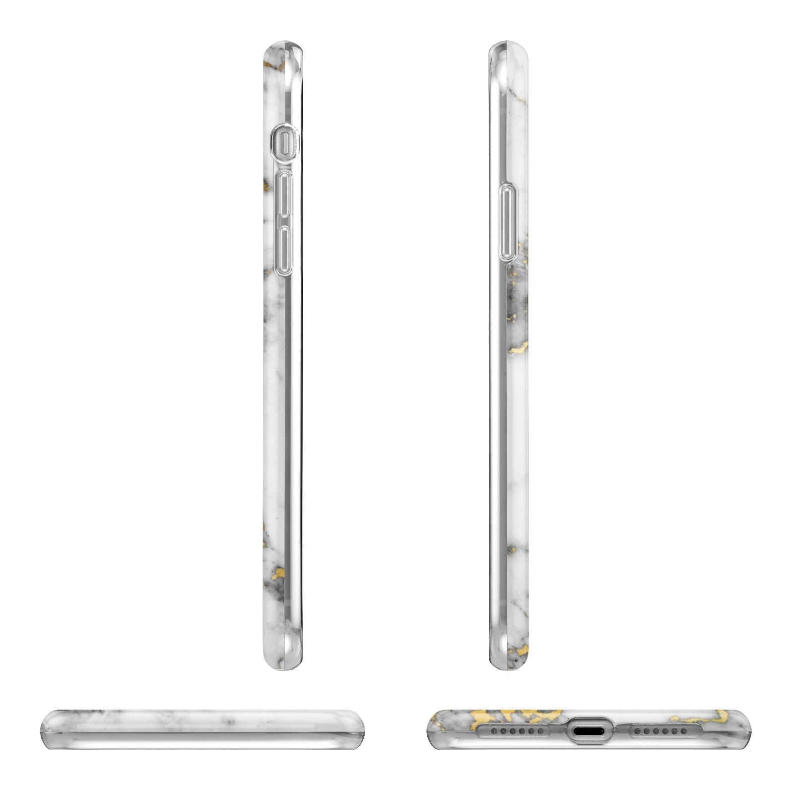 Personalised White Gold Marble Name Apple iPhone XR in White with 3D Wrap Tough Case Alternative Image Angles