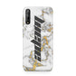 Personalised White Gold Marble Name Huawei Enjoy 10s Phone Case