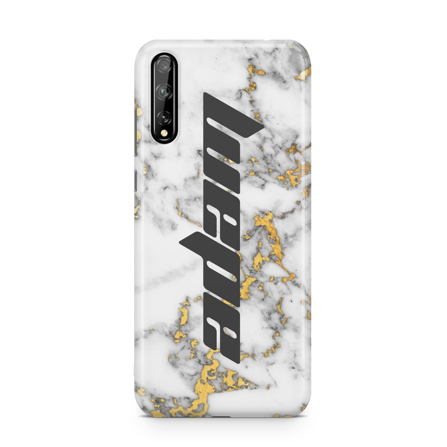 Personalised White Gold Marble Name Huawei Enjoy 10s Phone Case