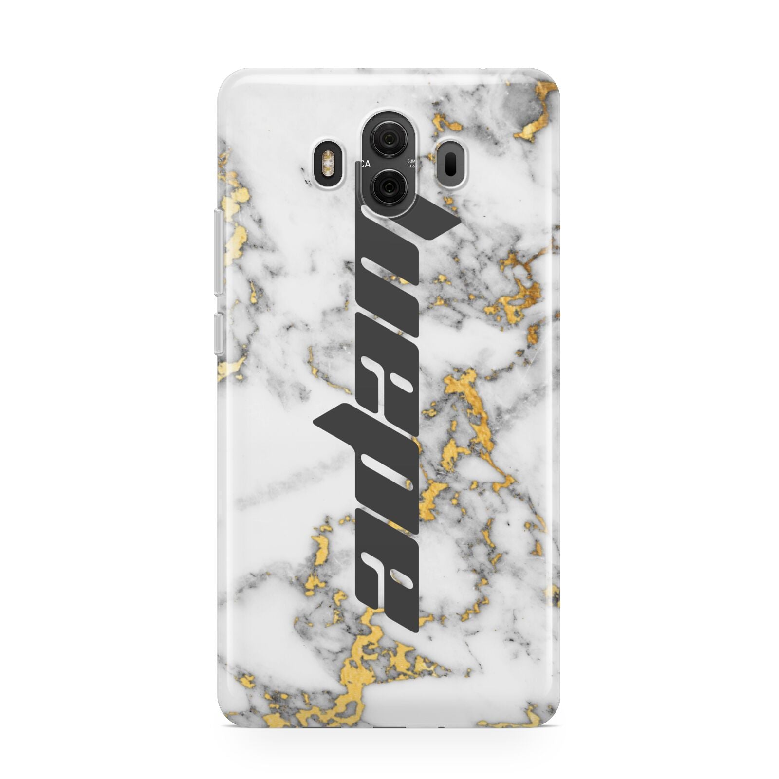 Personalised White Gold Marble Name Huawei Mate 10 Protective Phone Case