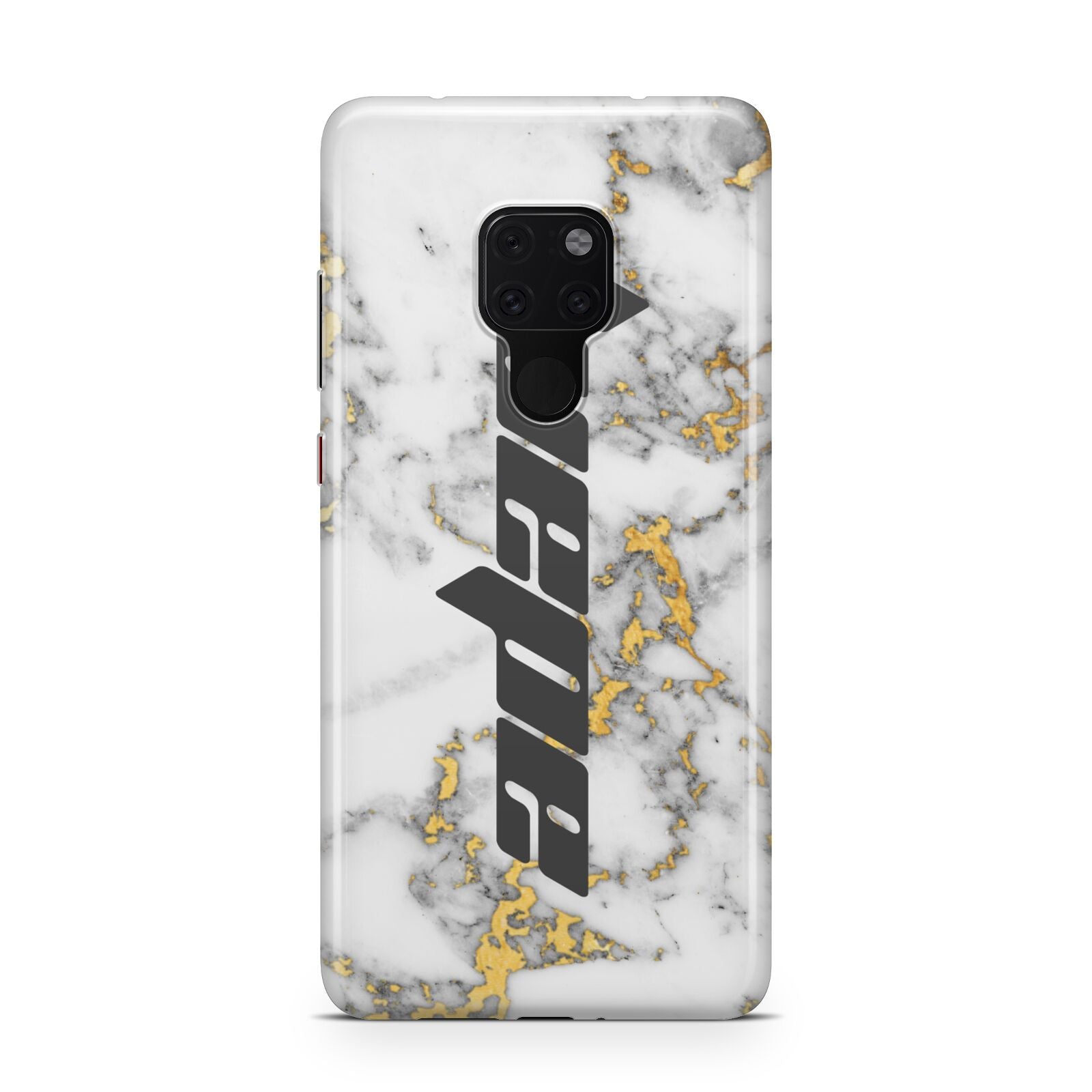 Personalised White Gold Marble Name Huawei Mate 20 Phone Case
