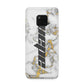 Personalised White Gold Marble Name Huawei Mate 20 Pro Phone Case