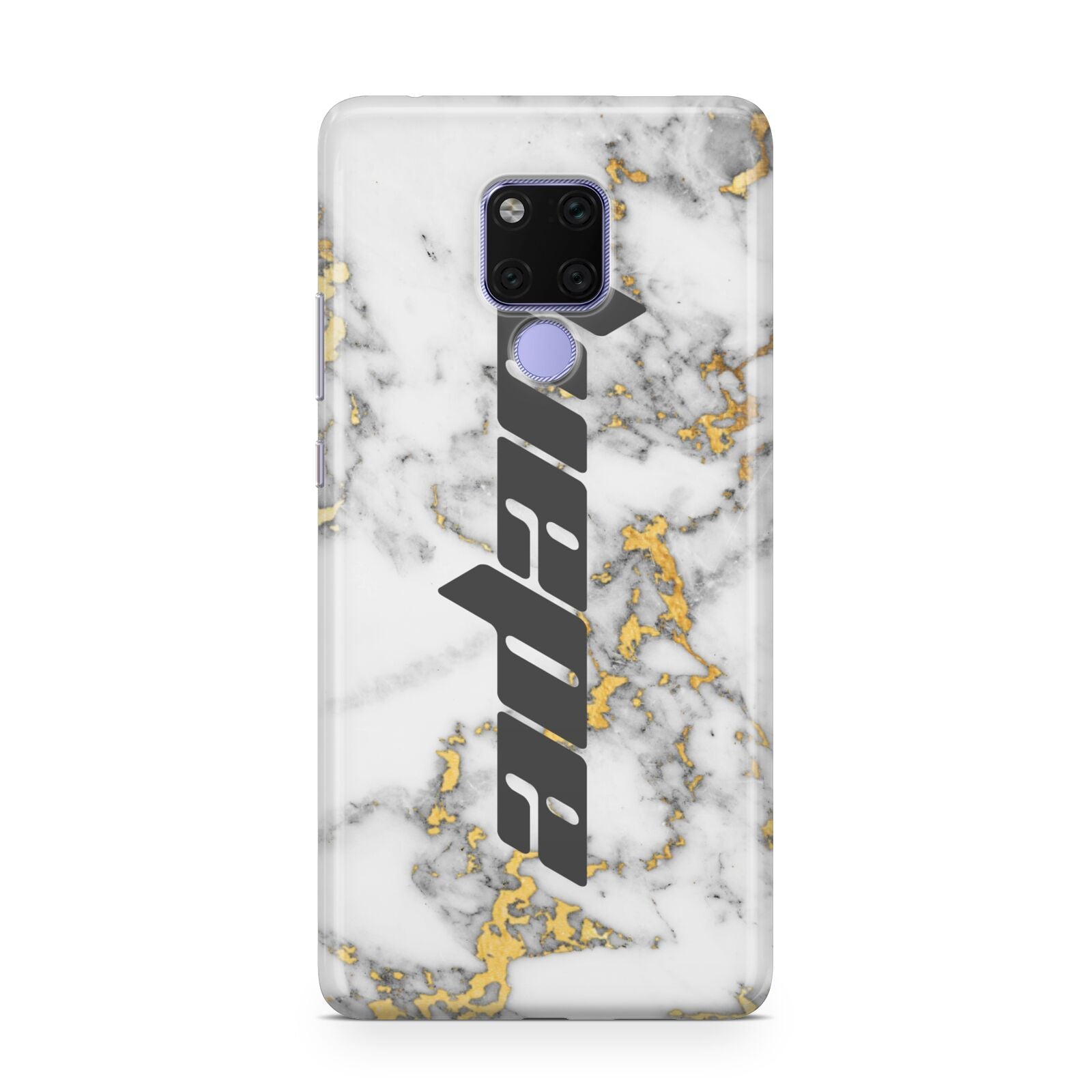 Personalised White Gold Marble Name Huawei Mate 20X Phone Case