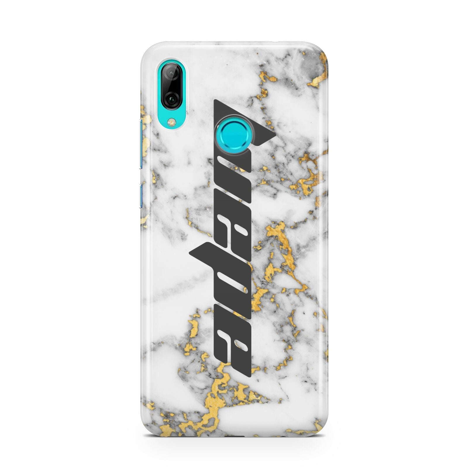 Personalised White Gold Marble Name Huawei P Smart 2019 Case