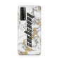 Personalised White Gold Marble Name Huawei P Smart 2021