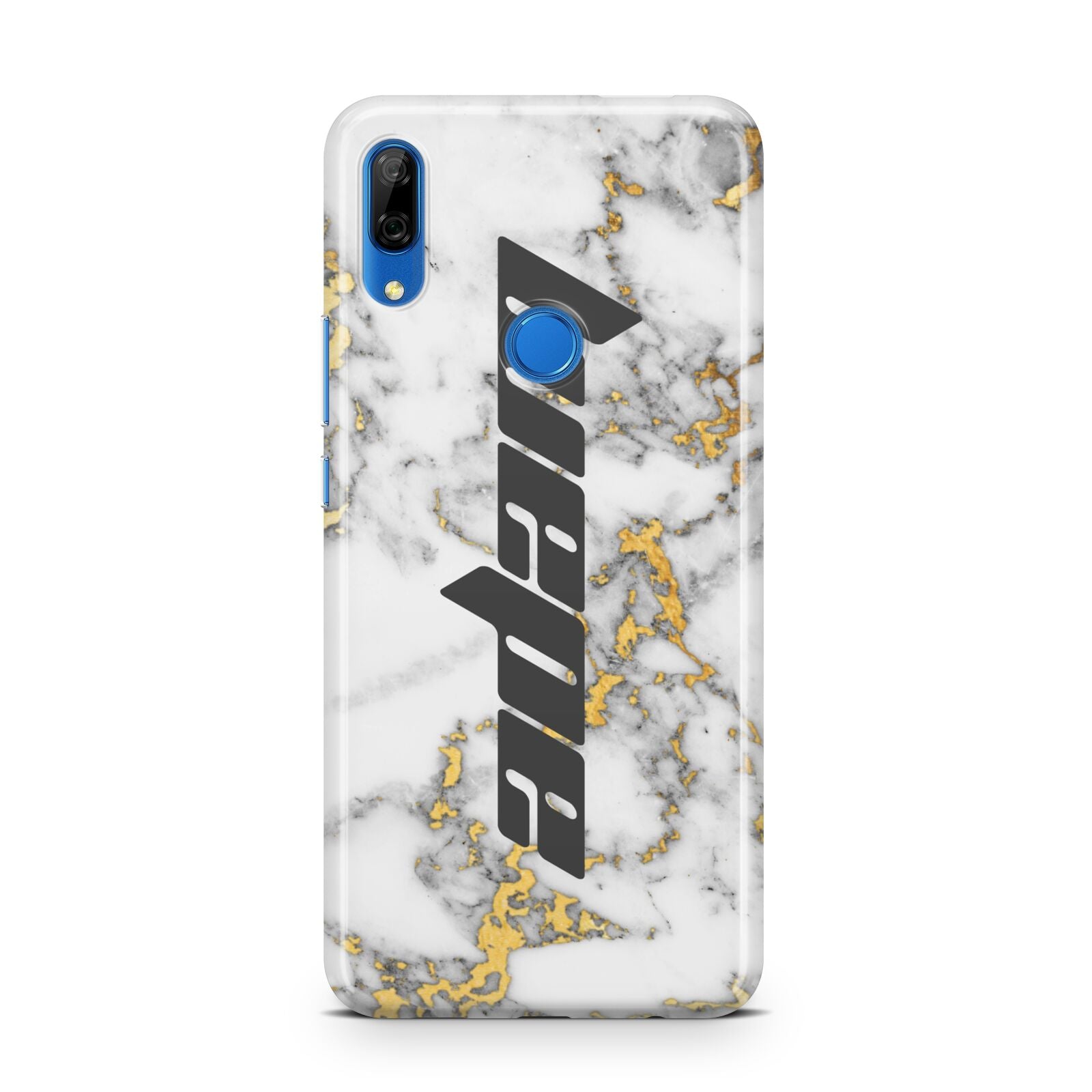Personalised White Gold Marble Name Huawei P Smart Z