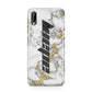 Personalised White Gold Marble Name Huawei P20 Lite Phone Case