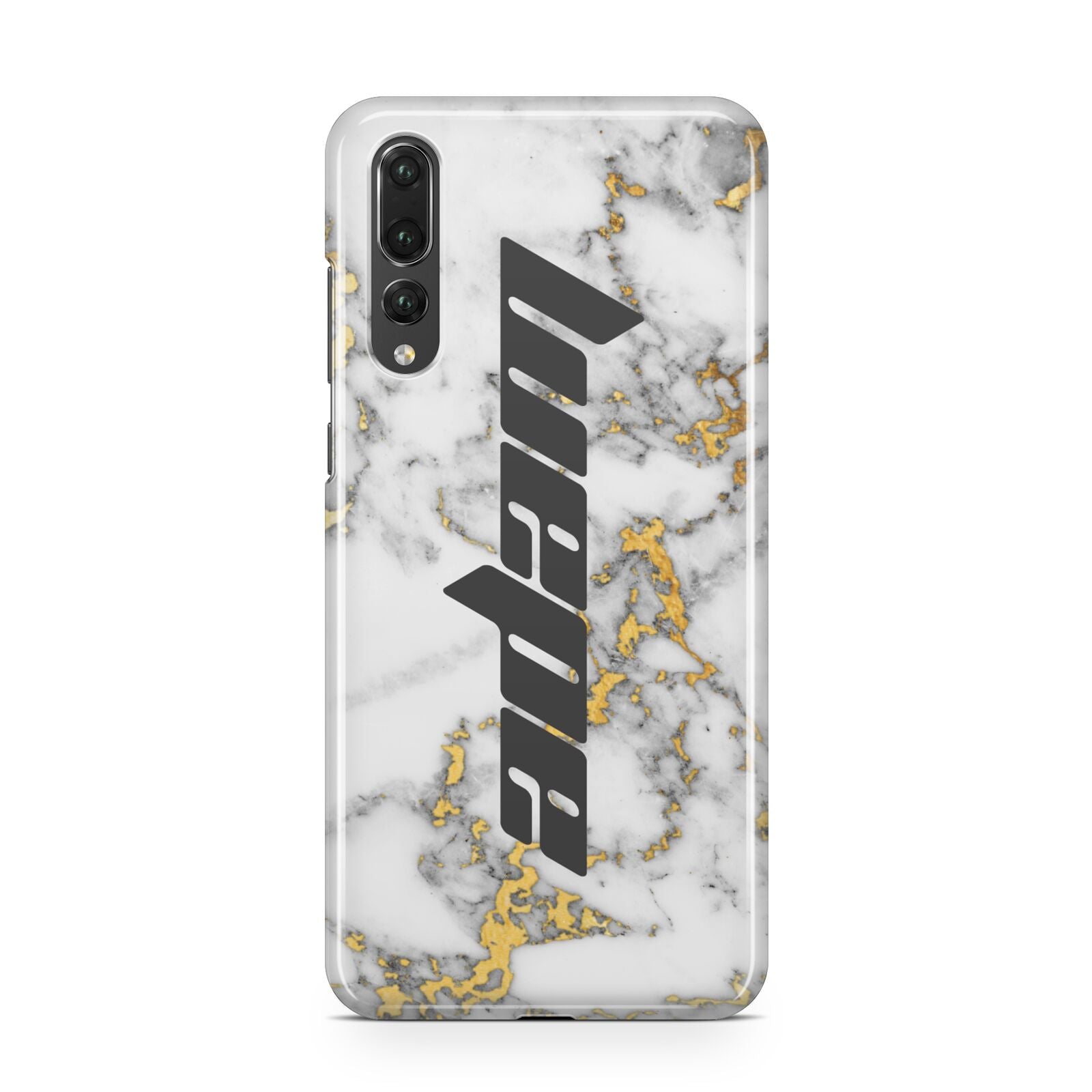 Personalised White Gold Marble Name Huawei P20 Pro Phone Case