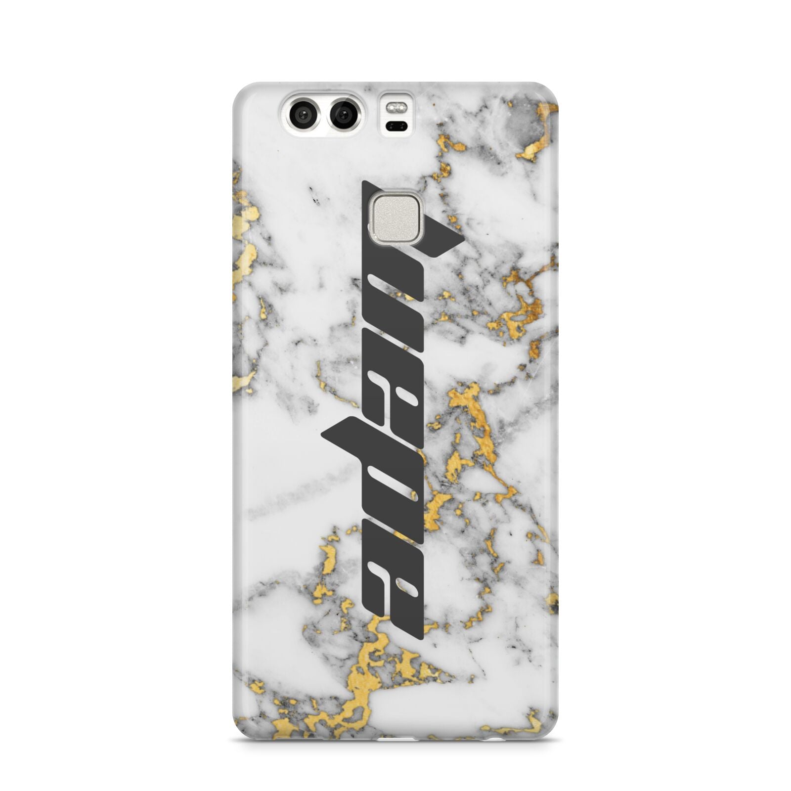 Personalised White Gold Marble Name Huawei P9 Case