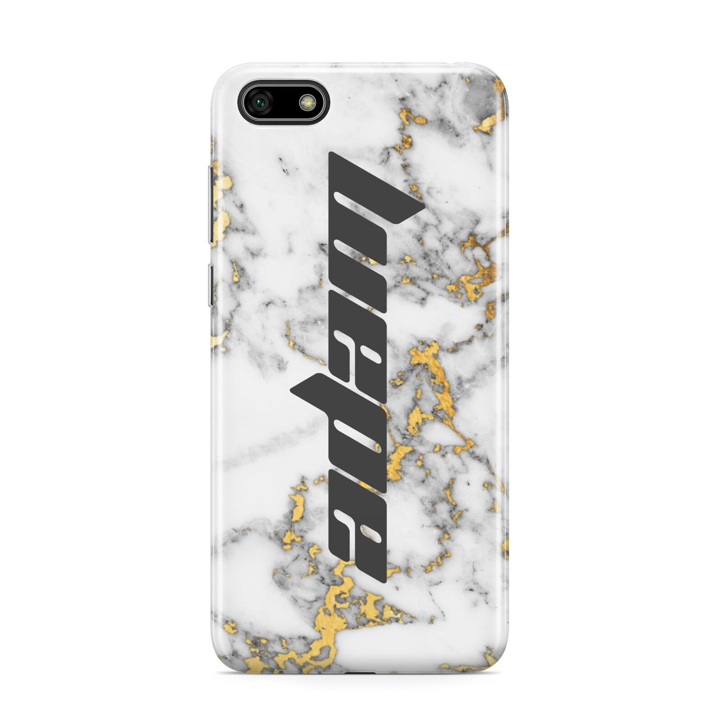 Personalised White Gold Marble Name Huawei Y5 Prime 2018 Phone Case