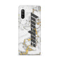 Personalised White Gold Marble Name Sony Xperia 10 III Case