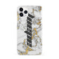 Personalised White Gold Marble Name iPhone 11 Pro 3D Snap Case