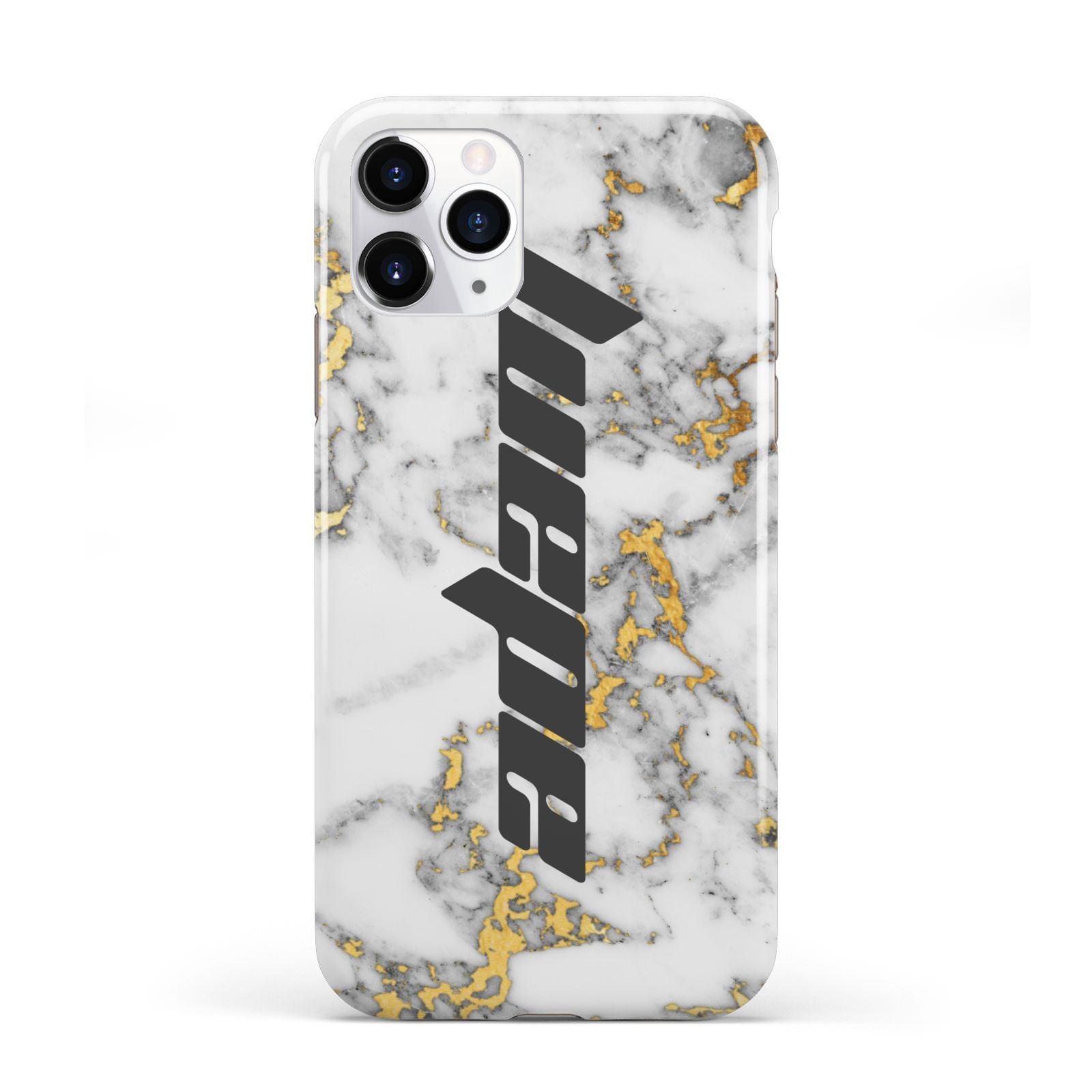 Personalised White Gold Marble Name iPhone 11 Pro 3D Tough Case