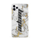 Personalised White Gold Marble Name iPhone 11 Pro Max 3D Snap Case