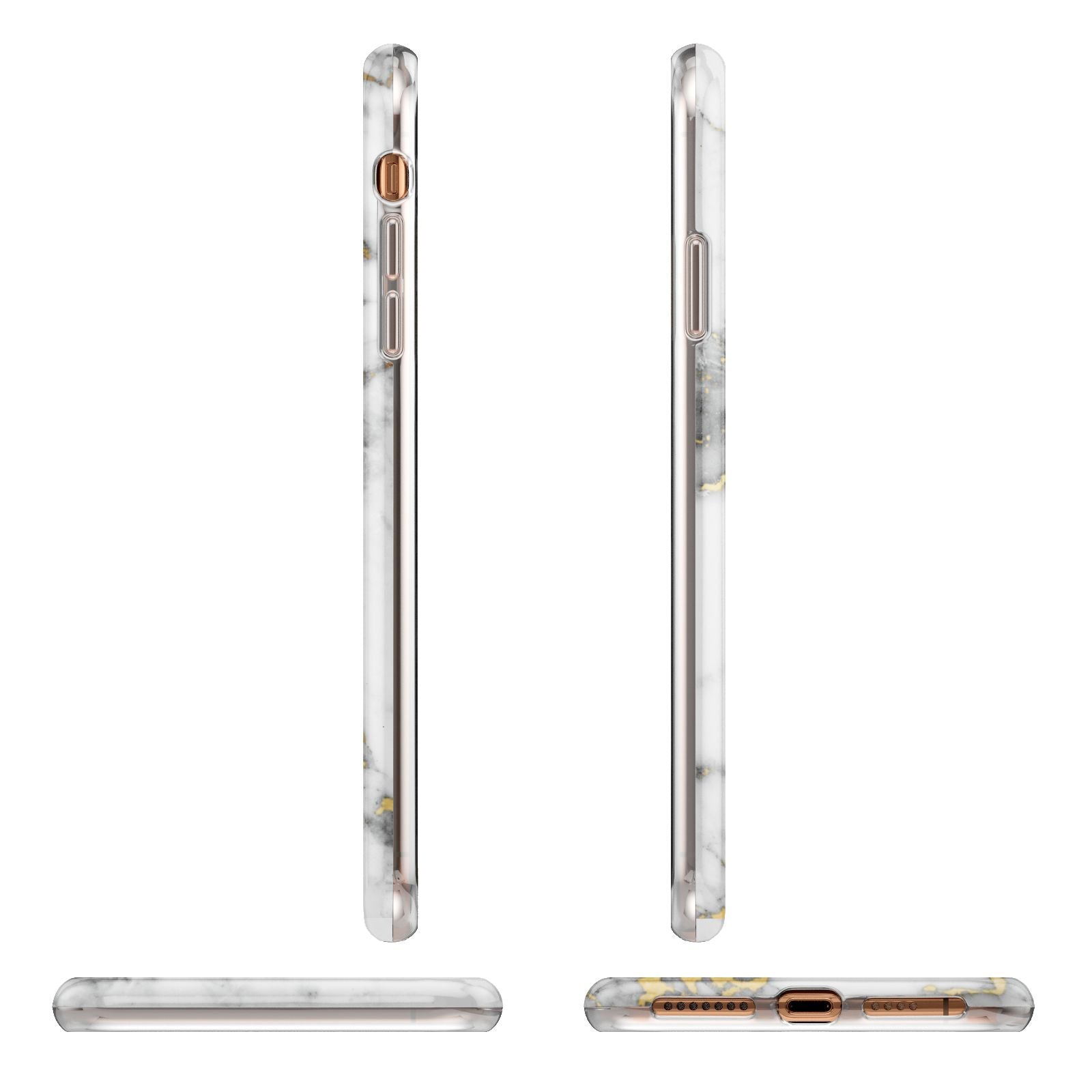 Personalised White Gold Marble Name iPhone 11 Pro Max 3D Tough Case Angle Images