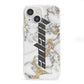 Personalised White Gold Marble Name iPhone 13 Mini Clear Bumper Case