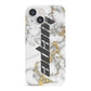 Personalised White Gold Marble Name iPhone 13 Mini Full Wrap 3D Snap Case