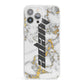 Personalised White Gold Marble Name iPhone 13 Pro Max Clear Bumper Case