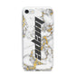 Personalised White Gold Marble Name iPhone 7 Bumper Case on Silver iPhone
