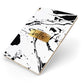 Personalised White Gold Swirl Marble Apple iPad Case on Gold iPad Side View
