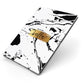 Personalised White Gold Swirl Marble Apple iPad Case on Grey iPad Side View