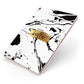 Personalised White Gold Swirl Marble Apple iPad Case on Rose Gold iPad Side View