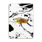 Personalised White Gold Swirl Marble Apple iPad Gold Case