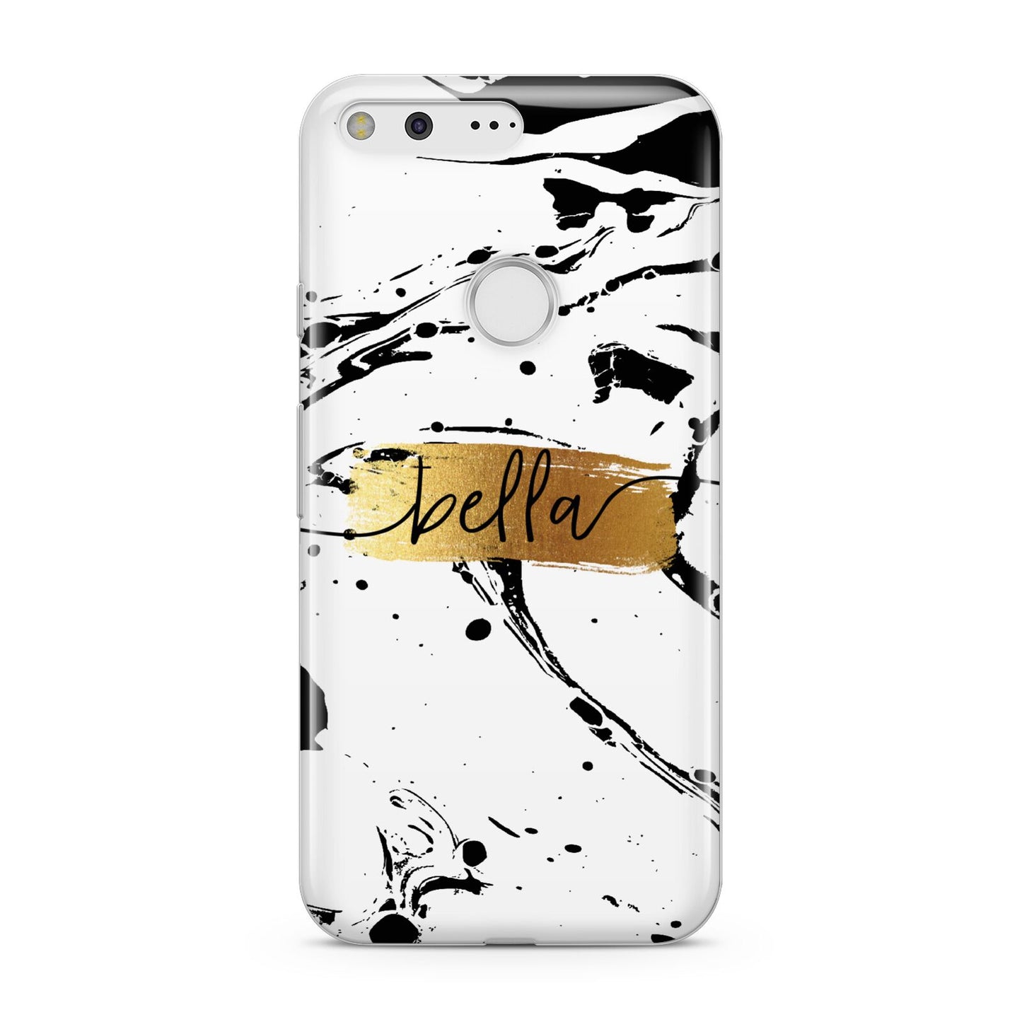 Personalised White Gold Swirl Marble Google Pixel Case