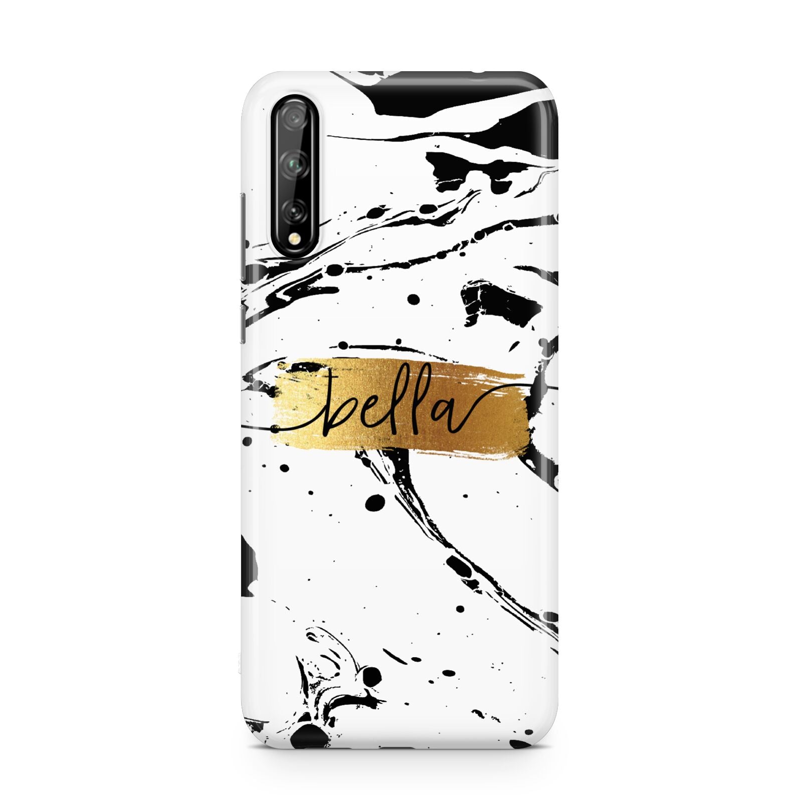Personalised White Gold Swirl Marble Huawei Enjoy 10s Phone Case