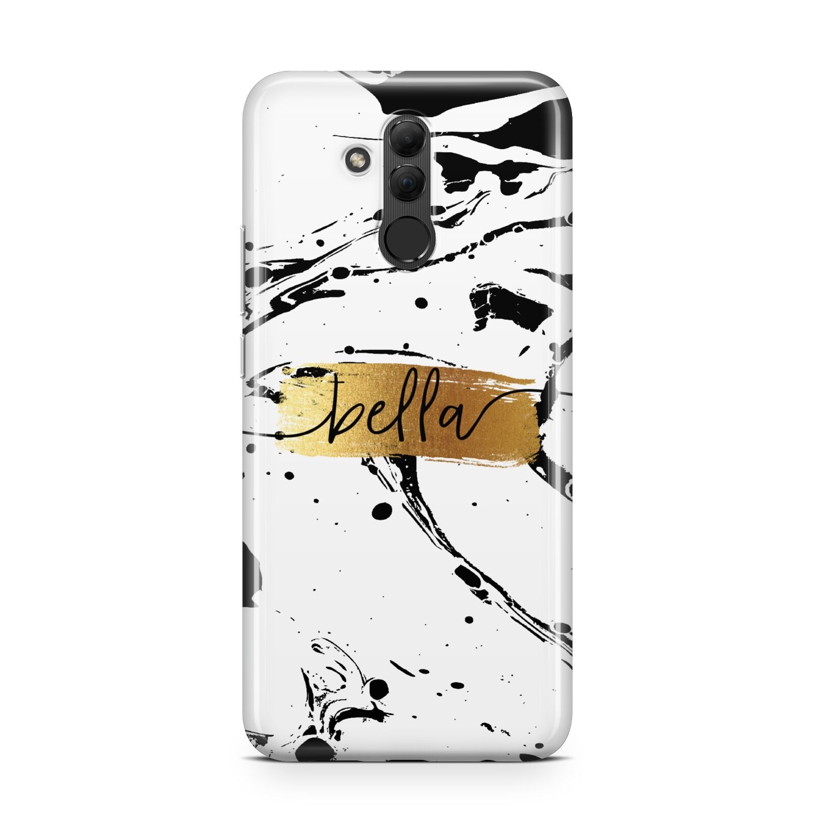 Personalised White Gold Swirl Marble Huawei Mate 20 Lite