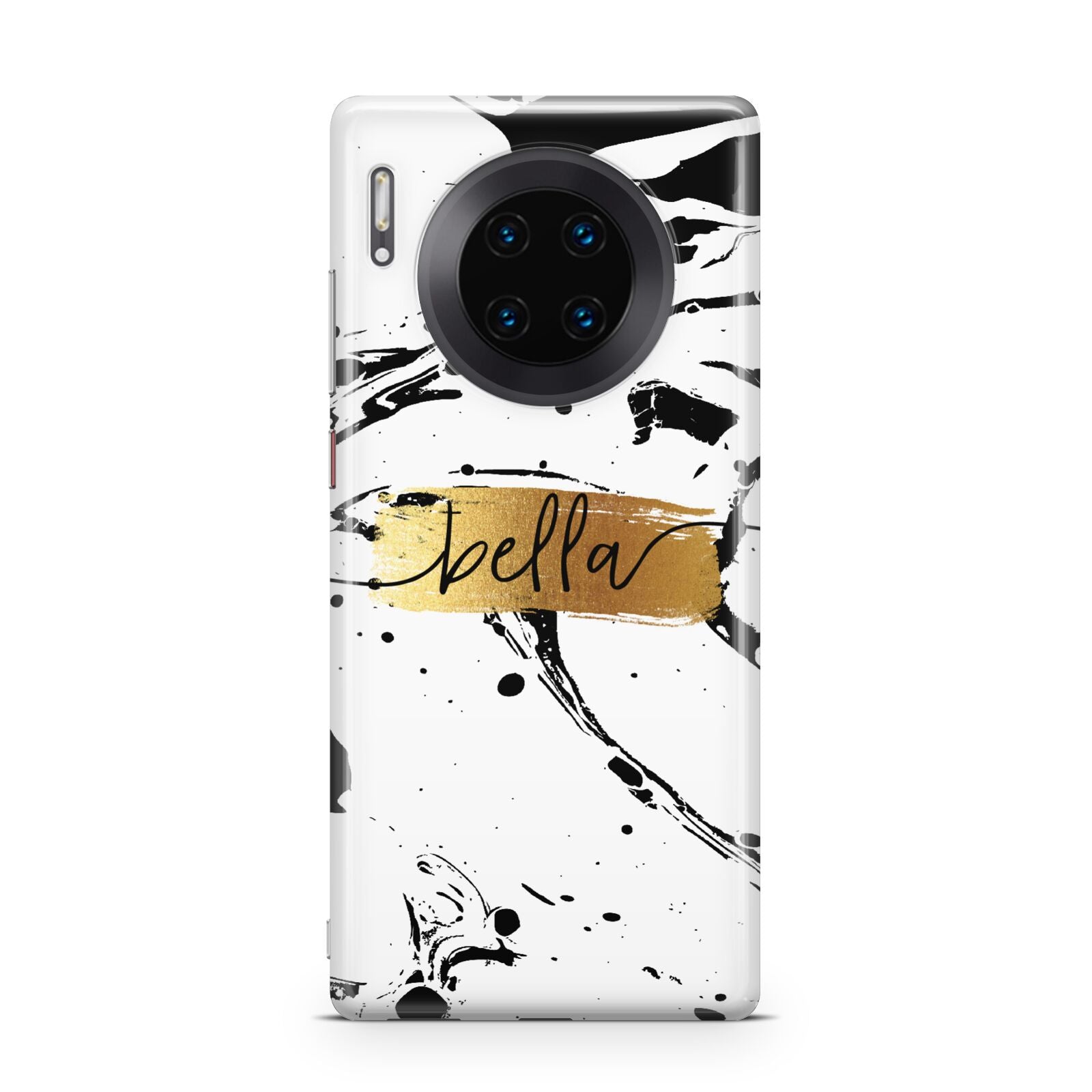 Personalised White Gold Swirl Marble Huawei Mate 30 Pro Phone Case