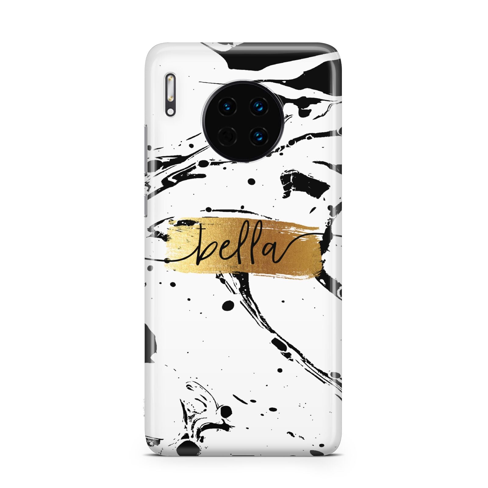 Personalised White Gold Swirl Marble Huawei Mate 30