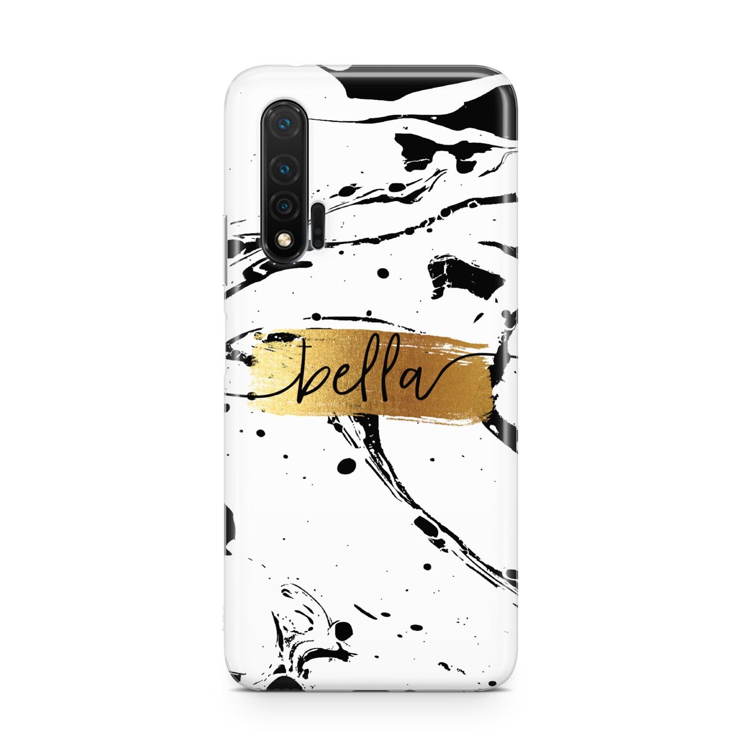 Personalised White Gold Swirl Marble Huawei Nova 6 Phone Case