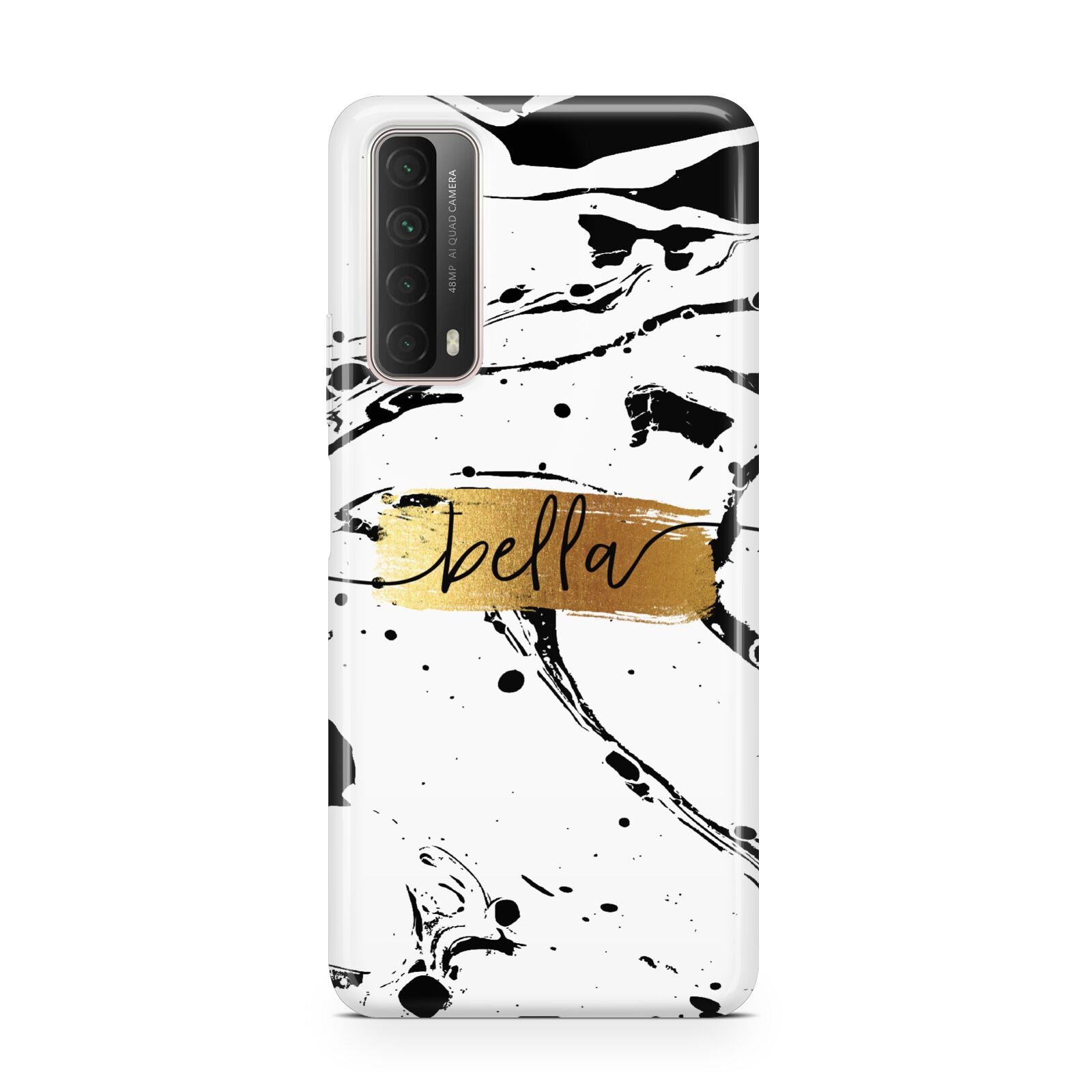 Personalised White Gold Swirl Marble Huawei P Smart 2021